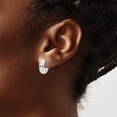thumbnail image 2 of Auriga Fine Jewelry 925 Sterling Silver Rhodium Polished Hinged Hoop Earrings for Women, 2 of 6