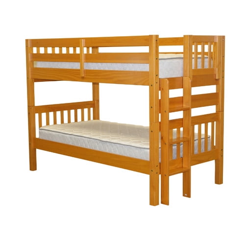 Twin over full stairway bunk bed changes over to 1 twin bed and 1 full bed, yet the top bunk foot board will have the hole that is the gateway for the flight of stairs. cos lab