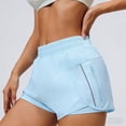 thumbnail image 5 of Running Shorts for Women,Quick Dry Athletic Sports Shorts Workout Gym Shorts with Zip Pocket Light Blue S, 5 of 7