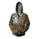 thumbnail image 2 of Sudadera con capucha de otoño para hombre, ropa Y2K para hombre, sudadera con capucha holgada con estampado de armadura de guerrero, sudadera con cremallera, ropa para hombre, 2 of 4