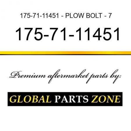 

175-71-11451 - PLOW BOLT - 7/8X3 UNC (NUT 2J3505) 1757111451 fits KOMATSU