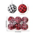 thumbnail image 6 of 6Pcs Buffalo Plaid Fabric Ball 2.76" Christmas Hanging Ornament Decorative Plaid Ball Fabric Wrapped Balls Tree Hanging Ornaments for Christmas Tree Party Farmhouse Decoration (Red and Black), 6 of 6