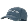 thumbnail image 2 of Phrase of Bad Hair Day Embroidered Washed Buckle Cap - Navy OSFM, 2 of 5