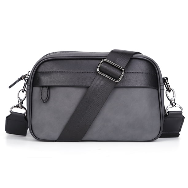 Btafrte Bolso Bandolera Hombro Informal para Hombre Bolso Pequeño Cuadrado para Viajes Negocios (gris)