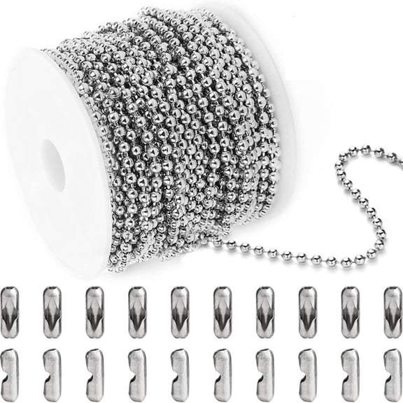 33ft Stainless Steel Chains Beaded Necklace Chains Crafts Metal Small Chains for Jewelry Making