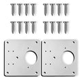 thumbnail image 1 of Gabinete de acero inoxidable Placa de reparación de la bisagra de puerta de madera Plantilla universal con conjunto de montaje de tornillo Cocina Soporte de dormitorio 2 placas 16 tornillos Kearding TO001029-02B, 1 of 6