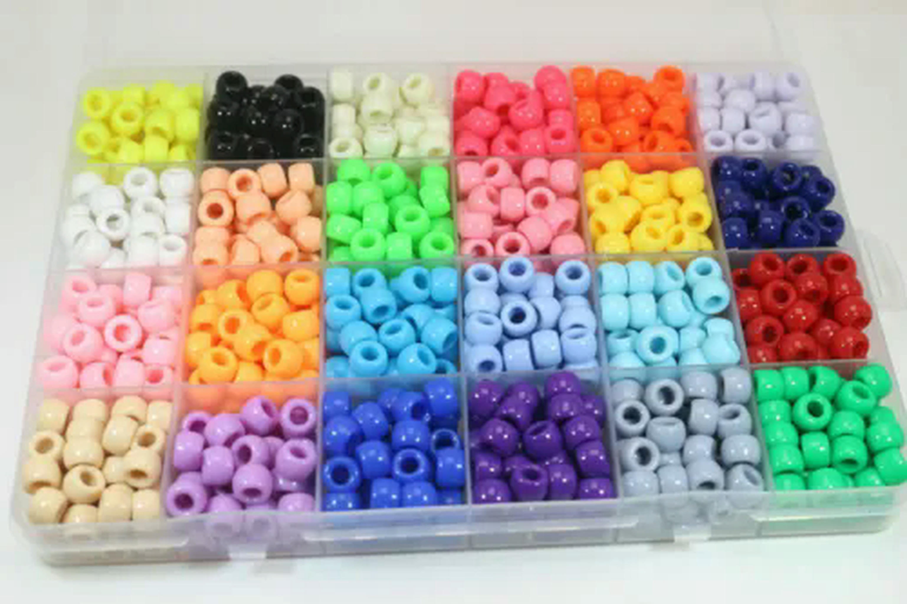 U8MO Craft DIY Acrylic Pony Beads Set 9X6mm 24 Color with Organizer Box for Bracelet-1# 720pcs Opaque Glitter Pearl...