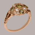 thumbnail image 2 of LBG British Made 10k Rose Gold Natural Peridot & Diamond Womens Statement Ring - 33 size options - Size 8.75, 2 of 7
