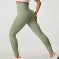 thumbnail image 2 of HAPIMO Workout Solid Color Pants Yoga Sports Full Length Pants Slim Legging Pants for Women Fashion Casual Sweatpants Stretch High Waist Activewear Trousers Green L, 2 of 3