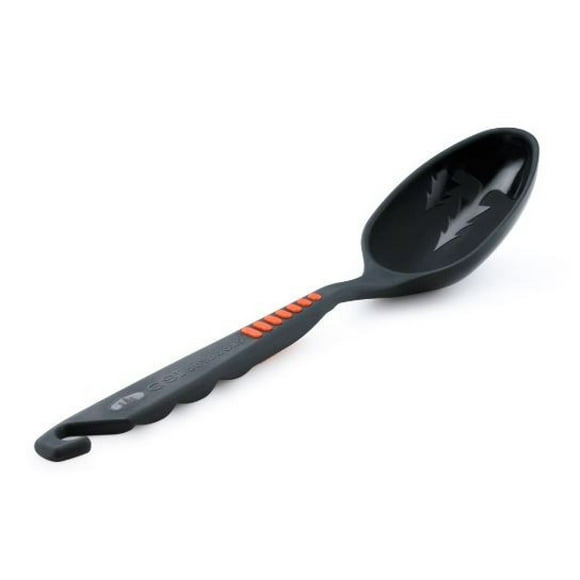 G S I Outdoors Kitchen Utensil 74123 Pack Spoon; Matte; Black; Nylon With Silicone Grip; Lightweight; Integrated Hook