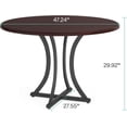 thumbnail image 5 of Tribesigns Round Dining Table for 4-6 People, 47.24" Dinner Table Circle Kitchen Table with Metal Base, Wooden Dining Room Table for Dining Room, Living Room, Walnut and Black, 5 of 5
