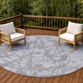 thumbnail image 6 of Addison Rugs Chantille Indoor/Outdoor Transitional Abstract Silver Machine Washable Round Rug, 8' x 8', 6 of 7