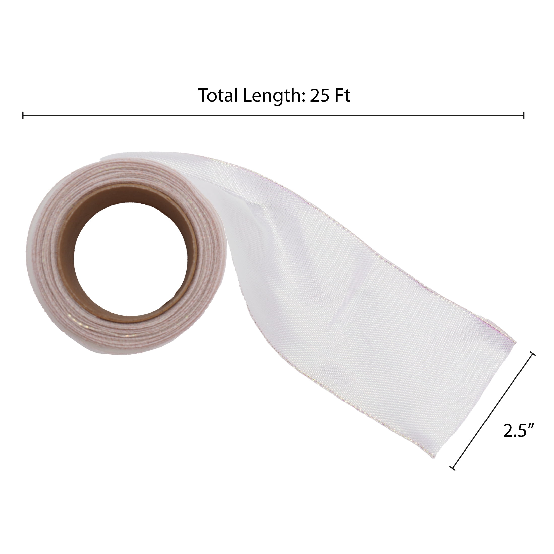 Iridescent White Christmas Ribbon, 2.5" x 25', by Holiday Time