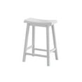 thumbnail image 3 of Pemberly Row 24" Solid Wood Saddle Seat Counter Stool in White (Set of 2), 3 of 4