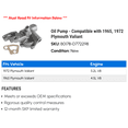 thumbnail image 2 of Pump - Compatible with 1965, 1972 Plymouth Valiant, 2 of 2