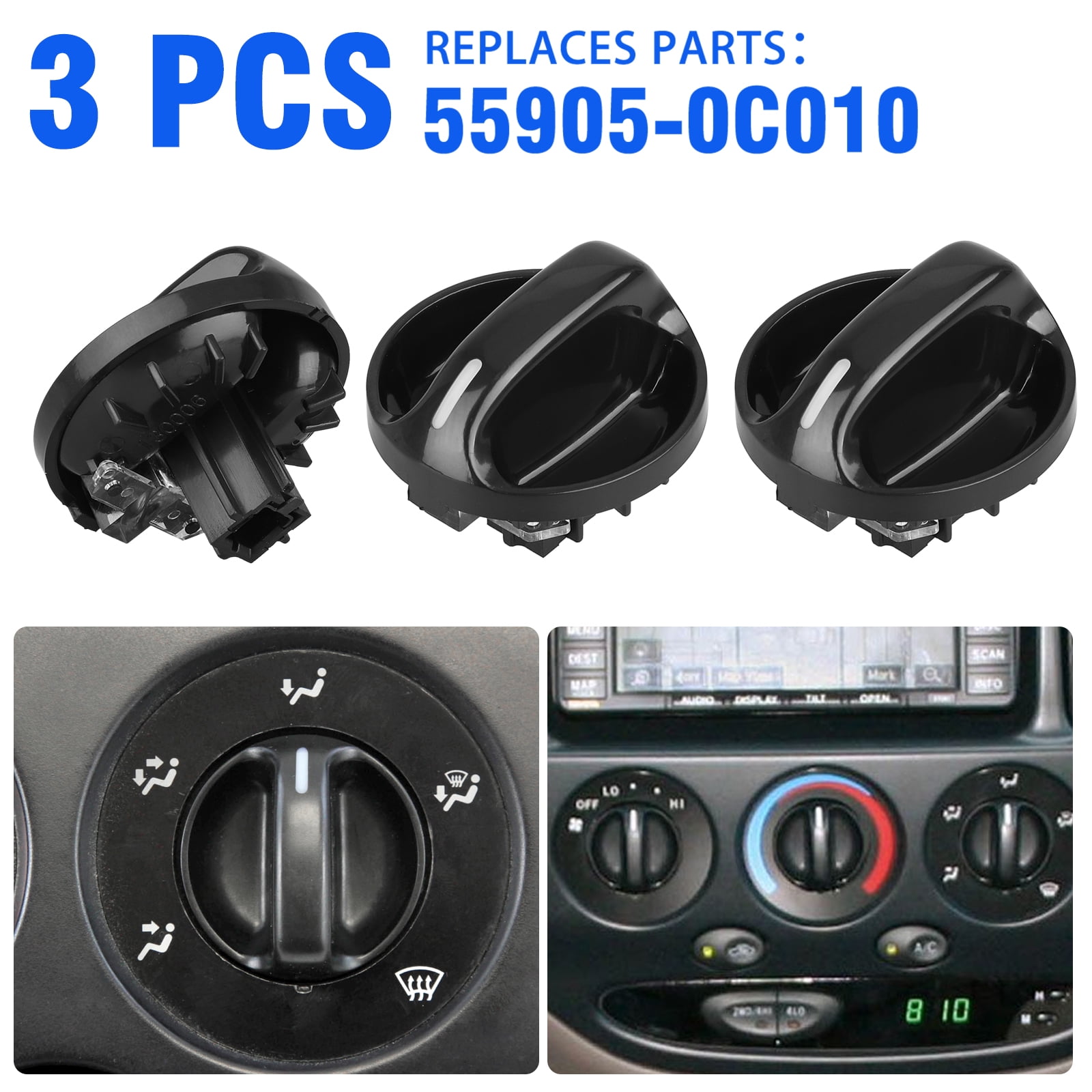 Air Conditioner Heater Control Switch Knob Air Conditioner Switch 55905-0C010 559050C010 AC Climate Control Knob Heater A/C or Fan Replace for Toyota Tundra 2000-2006 Air Conditioner Heater Control Switch Knob Air Conditioner Switch 55905-0C010 559050C010 AC Climate Control Knob Heater A/C or Fan Replace for Toyota Tundra 2000-2006