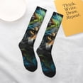 thumbnail image 4 of Daiia Sports Socks Realistic Style Colorful Wolf Printed Novelty Crew Socks for Men Women Knee High Socks Cotton Socks Soft & Breathable Support Unisex Socks, 4 of 9