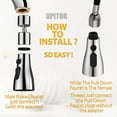 thumbnail image 5 of UPITOR Kitchen Faucet Sprayer Head Replacement with 720° Rotating, Three Function Pull Down Spray Head, G1/2 Connector, 5 of 7