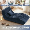 thumbnail image 6 of NBLDGT Chaise Lounge Chair for Living Room, Modern Upholstered Recliner Sofa, Tufted Velvet Accent Lounger with Curved Back, Comfortable Lazy Chair for Bedroom, Apartment (Blue), 6 of 10