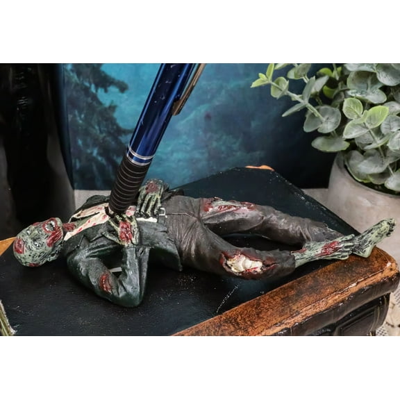 Gory Apocalypse Walking Dead Zombie Hunter Impaled Walker Pen Holder Figurine