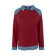 thumbnail image 3 of Camisas de manga larga for mujer, cuello de mezclilla, costura de retales, sudadera, Tops casuales, jersey, 3 of 6