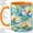 Orange, variant on White Blossom Coffee Mug, Stained Glass Floral Art, Calm Daily Tea Sips