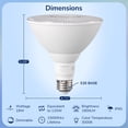 thumbnail image 2 of EDISHINE 4 Pack LED PAR38 Outdoor Flood Light Bulbs, 18W (120W Equivalent), 5000K Daylight, Dimmable Waterproof Flood Light Bulbs, E26 Base, 1800 Lumen for Yard Porch Driveway, ETL Listed, 2 of 8