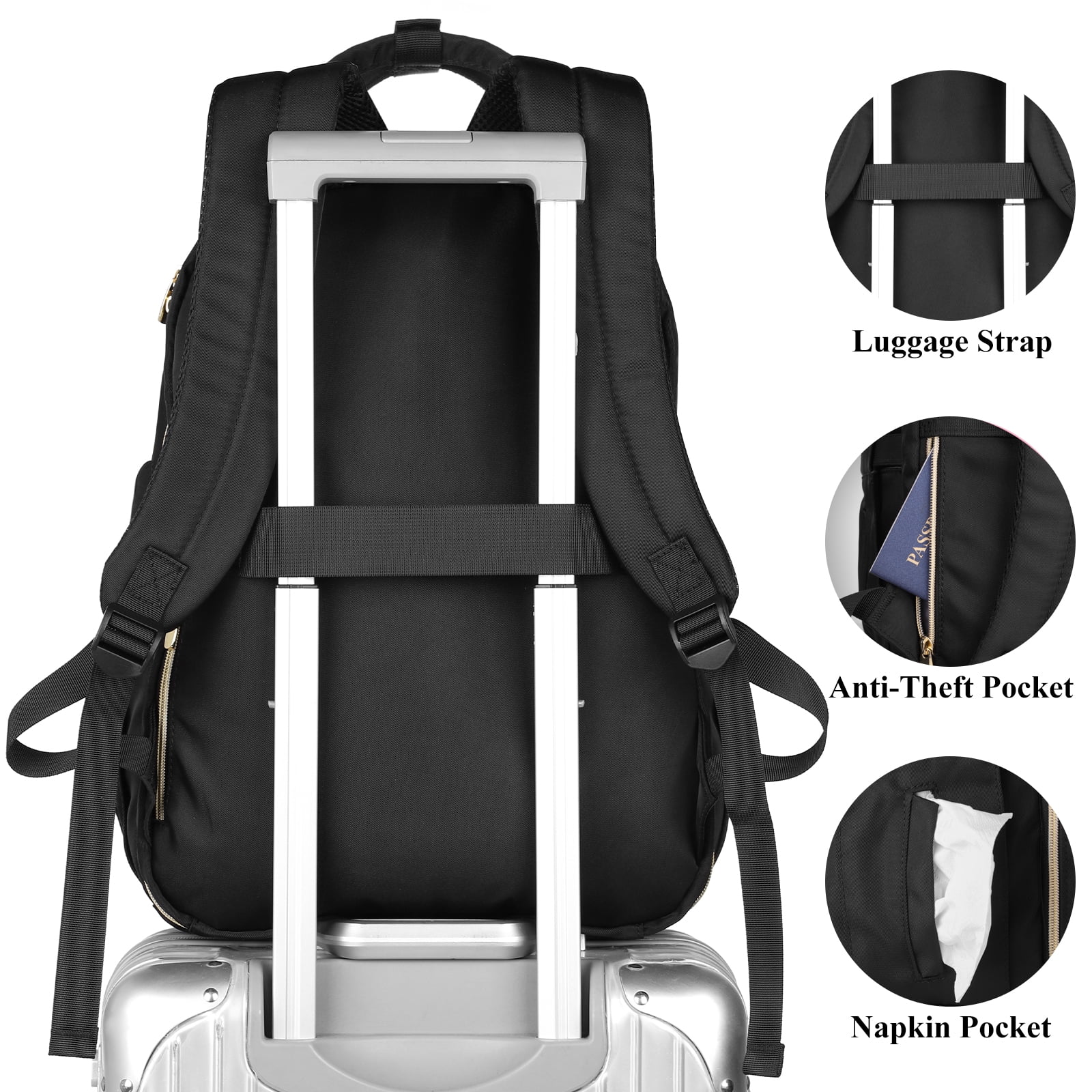 17 Inch Backpack for Women and Teen Girls,School Backpack TSA Laptop Bookbag with USB for College Students Business Office Work Travel