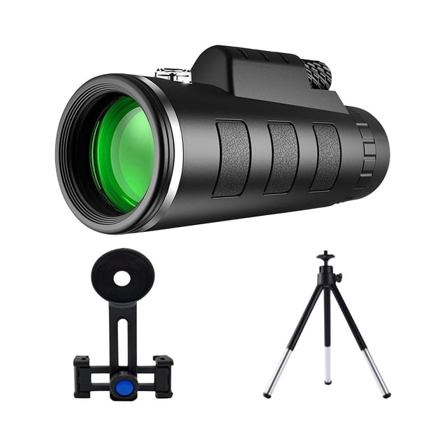 Low Light Night Light, Night Vision Camera Outdoor 40x60 Tube Telescope High-Power High-Definition with Mobile Phone Adapter