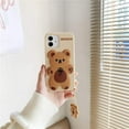 thumbnail image 2 of Phone Case for iPhone 15 Plus Case Cute iPhone Case with Keychain Funny iPhone 15 Plus Case Bear Khaki 3D iPhone Case Soft Silicone Shockproof Protective Case Cover for Women Girls, 2 of 13