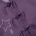 thumbnail image 2 of Veste pull ample déchirée pour hommes, design étoile à cinq branches, style paresseux, bouton en corne, col en v, pull tendance, 2 of 4