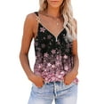 thumbnail image 1 of Keeccty Summer V-Neck Zipper Blouse Printing Metal Buckle Camisole Top for Women, 1 of 7