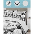 thumbnail image 3 of Twin Quilt Bedding Set, Paris Tower Reversible Summer Quilt 3 Pieces, Vintage Architectural Hand-Painted Aesthetic Lightweight Bedspreads Coverlets with 2 Pillow Shams for All Seasons, 3 of 5