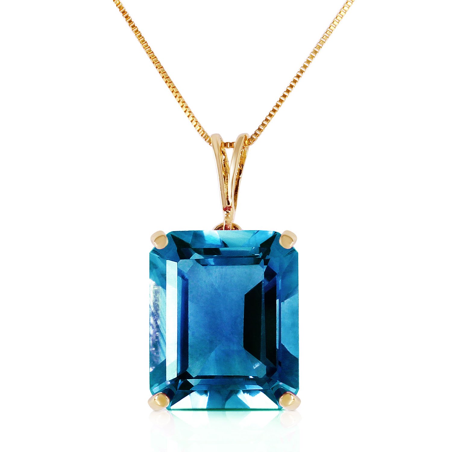 Galaxy Gold 14K Solid Gold 7.0 Carat Natural Blue Topaz Necklace for Women - Yellow Gold Fine Jewelry
