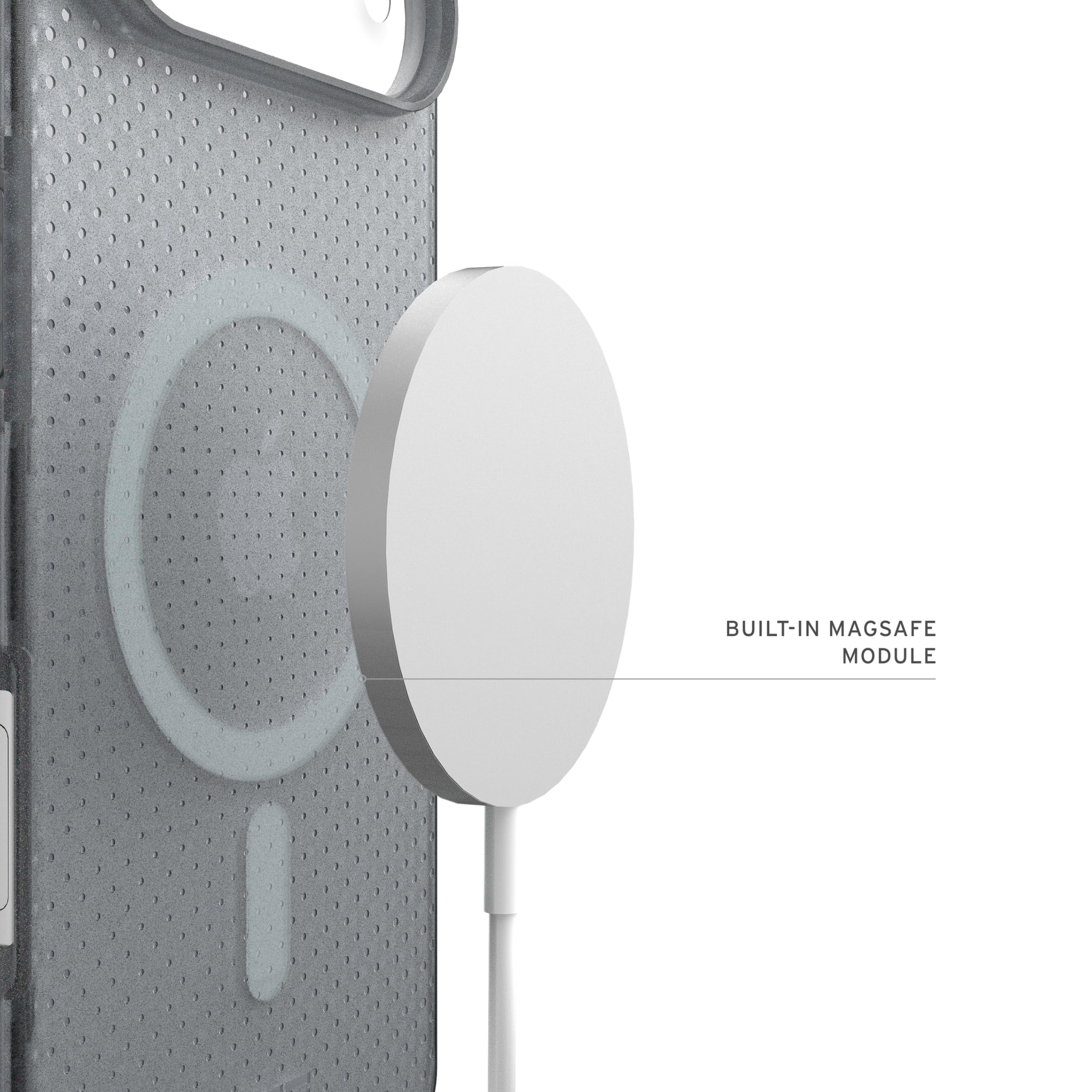 UAG iPhone Air Case Dot - Compatible with MagSafe Translucent Military Grade Protective Cover, Ash