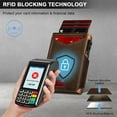 thumbnail image 6 of ​Men's RFID Blocking Leather Wallet for Men Pop-Up Wallet  with Magnetic Closure Business Style Brown Card Holder Minimalist Front Pocket Wallet with Money Clip Gift for Men, 6 of 9