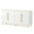 thumbnail image 3 of MARNUR 63" Sideboard Buffet Cabinet with 4 Doors Modern Coffee Bar Cabinet, TV Stand, Entryway Cupboard, White, 3 of 8