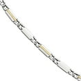 thumbnail image 2 of Stainless Steel Polished and Brushed 14kt Fancy Link Bracelet, 8.5, 2 of 7