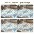 thumbnail image 7 of ODIKA 9'x12' Washable Area Rug Chinoiserie Vintage Distressed Botanical Border Throw Dusty Flower for Dining Room, Basement, Large Office, Non-Slip Chair-Friendly, 7 of 7