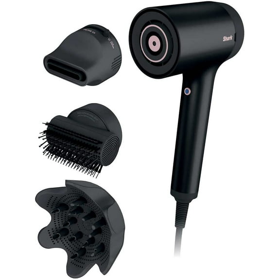 Restored Shark Hyper Air IQ Hair Dryer Ultra fast Drying Heat Damage Styles Black (Refurbished)