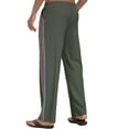 thumbnail image 6 of GIRUNS Men's Casual Pants Elastic Waist Lightweight Drawstring Trousers Summer Beach Pants Army Green S, 6 of 8
