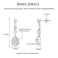 thumbnail image 5 of Rosec Jewels Lab Created Diamond Dangle Earrings with Screw Back (EF-VS Quality) - Bridal Drop Earrings for Wedding, 10K White Gold, 5 of 6