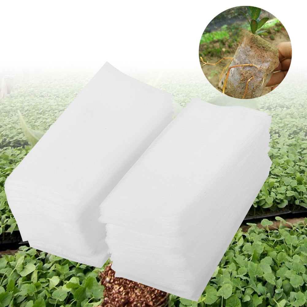100Pcs//Bag Nursery Pots Seedling Raising Bags Plant Pouch Garden Supply