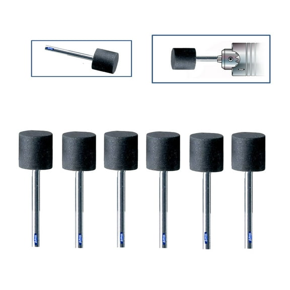 EVE Silicone White Cylinder Polisher Medium Mounted 12 x 14mm Set of 6 Pieces