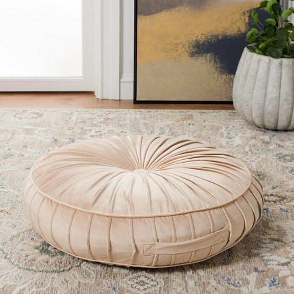 SAFAVIEH Clary Solid Floor Pillow, 25" x 25", Champagne