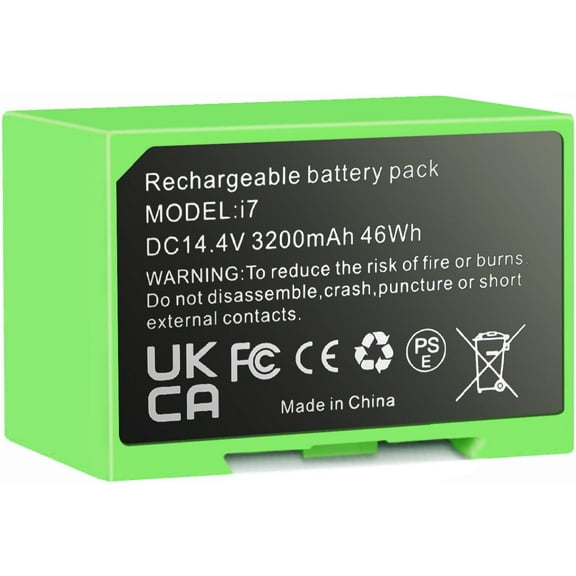 NATNO 14.4V 3200mAh Battery for iRobot Roomba i3 3150, i4 4150, i7 i7  7150 7550 i7158 i7550 i7558, e5 5150 e5150 e5152 e5154 e5158, e6 6198 e619820, Roomba e and i Series 4624864 ABL-D1