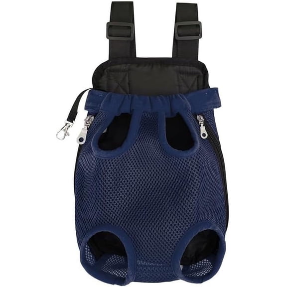 Pet Carrier Backpack - Adjustable Pet Front Cat Dog Carrier Backpack Travel Bag,Legs Out,Easy-Fit for Traveling Hiking Camping for Small Medium Dogs Cats Puppies. (Navy Blue, Medium)