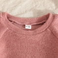 thumbnail image 6 of Wuxian Girls Toddler Kids Sweater Outfits Cute Casual Crewneck Ruffle Long Sleeve Solid Pullover Top With Flared Pants 2 Piece Set Knitted Set Soft Fall Winter Warm Clothes Set,Brick Red,9-12 Months, 6 of 9
