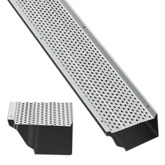 Gutter Guard System – Heavy Duty Aluminum – 5" Wide Leaf Mesh – 52ft Total – Weather-Resistant – Universal Fit – DIY – Includes Scissors & Gloves