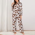 thumbnail image 2 of Honeii Football print Women's Pajama Sets Long Sleeve Button Down Sleepwear Nightwear Soft Pjs Lounge Sets-Large, 2 of 7